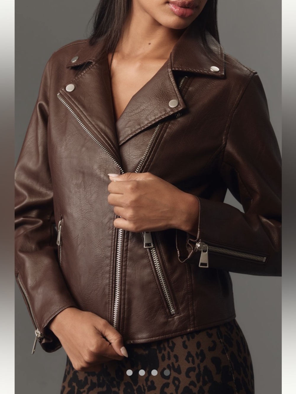 Anthropologie NWT Sz XS The Saige faux leather moto jacket; top rated @anthro